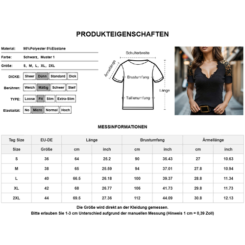 Women Sexy Lace V-Neck Elegant Tee Short Sleeve Pullover Top Summer T-shirt - Picture 15 of 26
