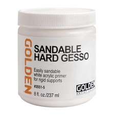 Sandable Hard Gesso By Golden 8 Fl. Oz. Jar Professional Acrylic Gesso Opaque