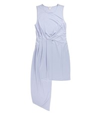 bar III Womens Asymmetrical Drape Bodycon Dress, blue, M