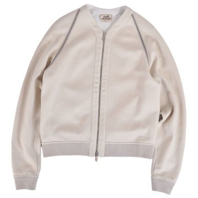 Hermes Jacket 2025 Blouson Sweatshirt Reversible Cotton Men XS Beige Used MOLO-0