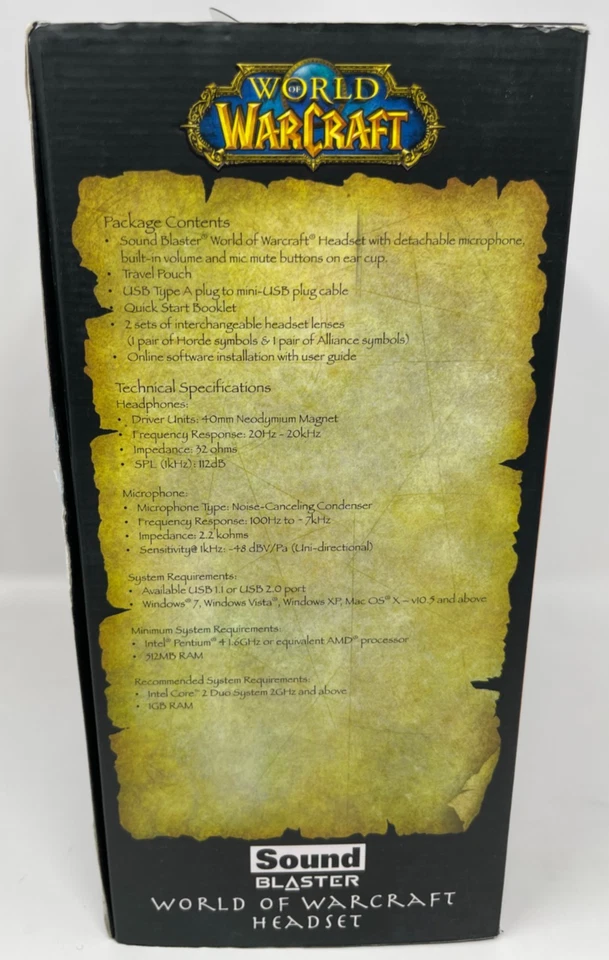 Creative Sound Blaster World of Warcraft WOW USB Wired Headset Gaming Headphones - Image 4 of 4
