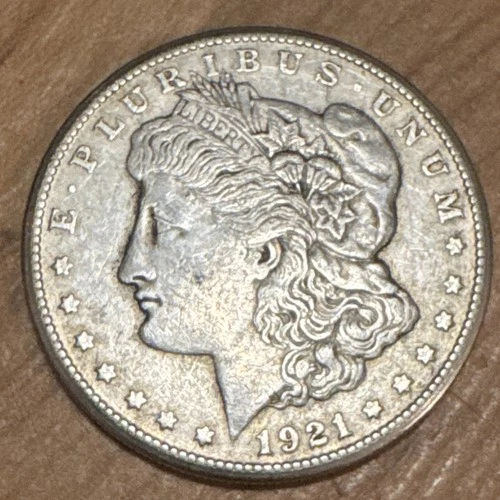 1921 Morgan Silver Dollar $1 Coin, 0.9 Fine Silver