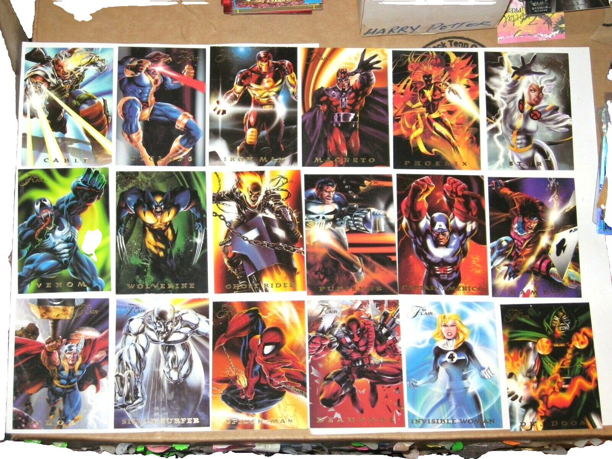 1994 FLAIR MARVEL ANNUAL POWERBLAST INSERT 18 CARD SET SPIDER-MAN