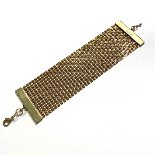 Vintage Goldtone Mesh Chain Bracelet Signed AVON Y2K Does Art Deco Style Jewelry