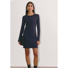 Everlane the Form Mini Dress Navy Blue Minimalist Classic Capsule