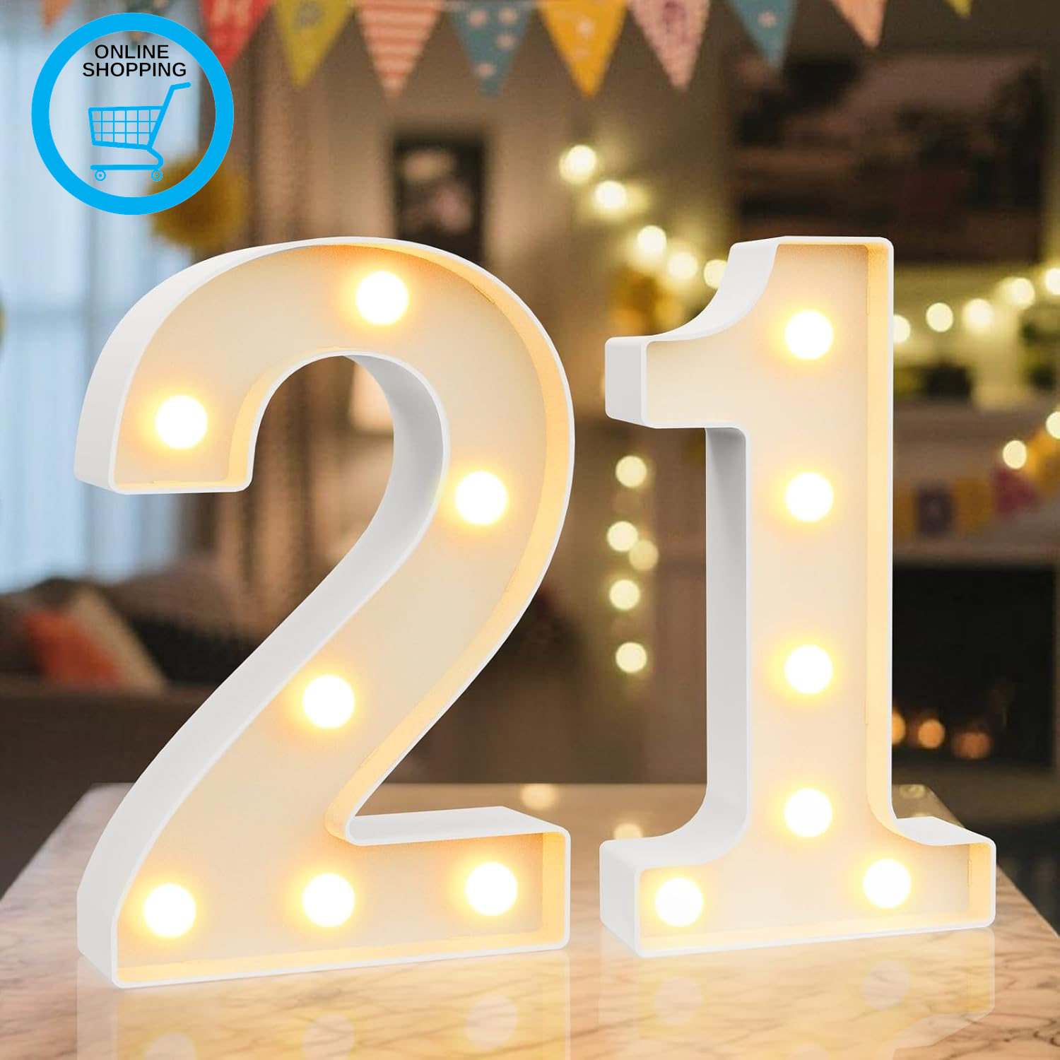 LED Light up Marquee Numbers Sign - Cool & Warm Light up Numbers for 21St Birthd