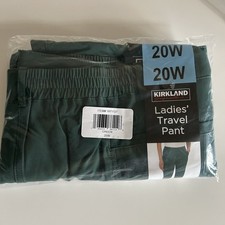 Kirkland Ladies Travel Pant Size 20W in Green 27 Length