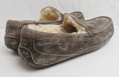 UGG Australia 5775 Ascot Brown Suede Sheepskin Mocs Slippers Shoes Size 11
