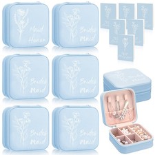 6 Sets Bridesmaid Proposal Gifts Jewelry Travel Bridesmaid Boxes Gifts Weddin...