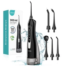 COSLUS Water Dental Flosser Teeth Pick: Portable Cordless Oral Irrigator 300ML