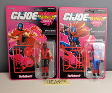 Super7 ReAction  G.I. Joe Ninja Force Snake Eyes & Cobra Commander Figures SET