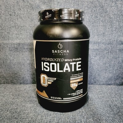 Sascha Fitness Hydrolyzed Whey Protein Isolate 100% GrassFed 2LB Caramel EX12/24