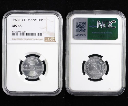 1922E GERMANY 50P NGC MS 65