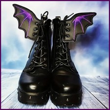 Lindo Zapato de Murciélago Alas Niñas Bota Zapatos de Patín Hágalo Usted Mismo Dije Decoraciones para Tenis