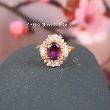 Natural Amethyst Ring, 925 Sterling Silver, Silver Ring, Women's Gift