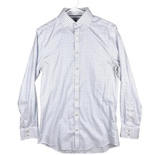 Charles Tyrwhitt Dress Shirt Mens 15/33 Blue White Check Extra Slim Fit Non-Iron