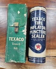 Vintage Texaco Travel Kit - Tire Inflator & Puncture Sealer Repair Kit