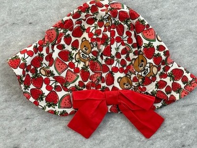 Moschino Strawberry Teddy Bear Summer Sun Hat * 9-12M