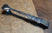 versilbert Hildesheimer Rose 90er Silber Zuckerzange 10 cm Vintage