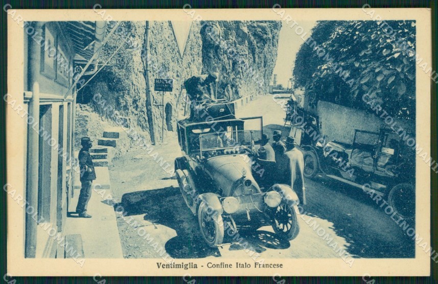 Imperia Ventimiglia Confine Italo Francese Auto cartolina MT3817