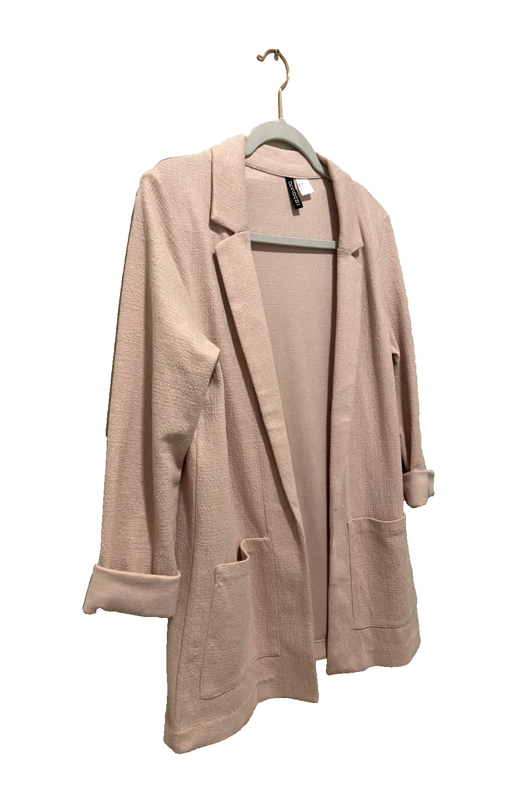 H&M DIVIDED Women’s Blush Pink Casual Blazer Jacket Lightweight Size XS NWOT thumbnail 2