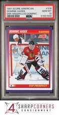 1991 SCORE AMERICAN #316 DOMINIK HASEK RC ERROR MISSPELLED PSA 10