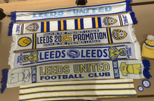 Leeds United Vintage Scarves x 6 Plus Bobble Hat & @ Sew On Patches