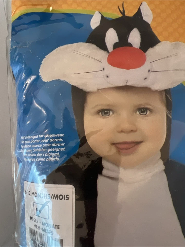 Looney Tunes младенца/ребенка ясельного возраста Сильвестр кот костюм - размер 6-12 Mos - новый! - Изображение 2 из 4
