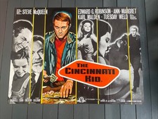 Original The Cincinnati Kid Steve McQueen Quad Poster 1965 Classic