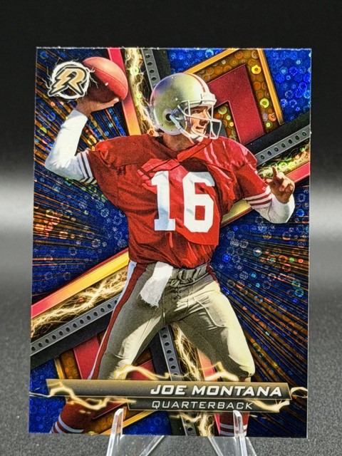 2023 Topps Composite #62 Joe Montana Resurgence Blue and Orange Spark