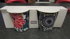 2 DENBY MONSOON HOME MUGS BNIB BRAND NEW SUPER STYLISH BLUE PATTERN