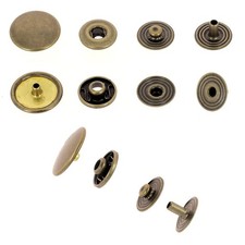 Lot de boutons pression en laiton - Diamètre 17mm