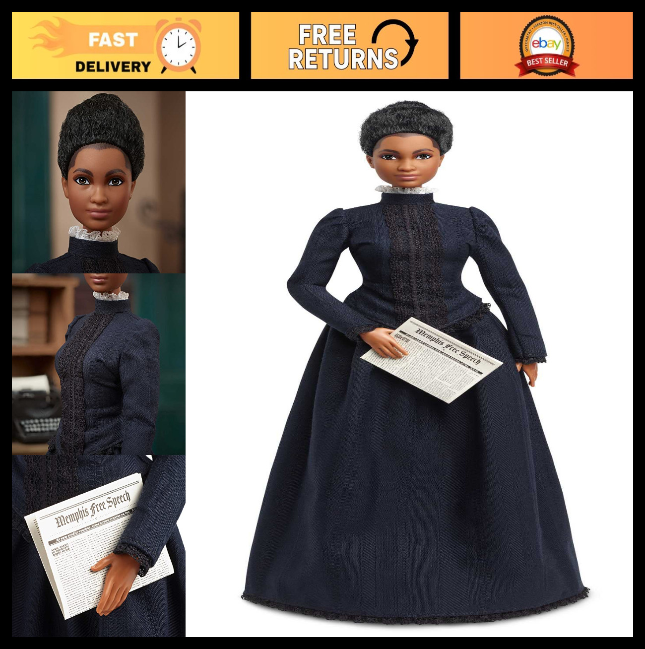 Ida B. Wells Barbie Doll - Inspiring Women Series, Collectib