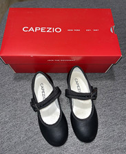 Capezio Kid s 8.5 M Mary Jane Tap Dance Shoes Black Leather Upper Model 3800T