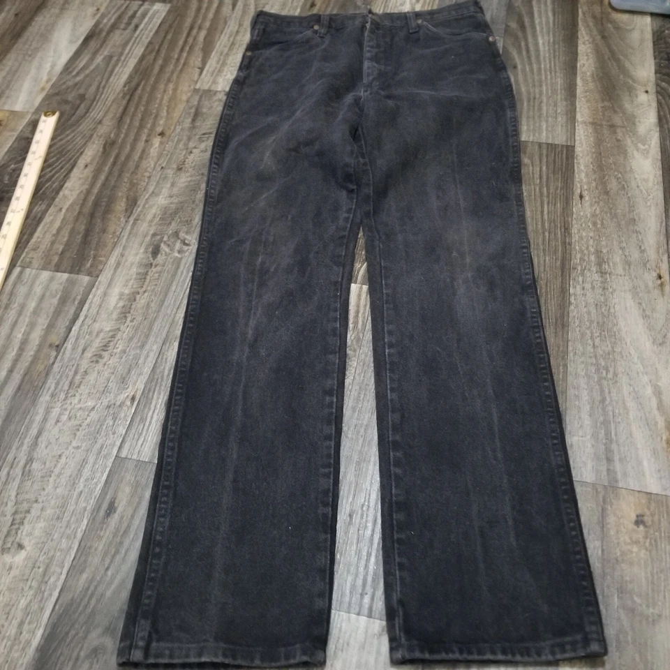 Jeans Wrangler Vintage Masculino 32x34 Reto Cowboy EUA Western Preto 936WBK - Imagem 4 de 4