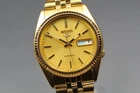 Vintage 1996 *Near MINT* Seiko 5 7S26-0500 SNXJ94 Gold Automatic Men Watch JAPAN