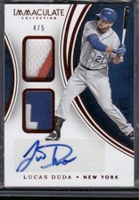 LUCAD DUDA 2016 Panini Immacualte Dual Patch Relic Auto #D /5 New York Mets