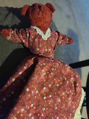 Vintage Flip Dress Cloth Doll 13  RARE half teddy bear half doll