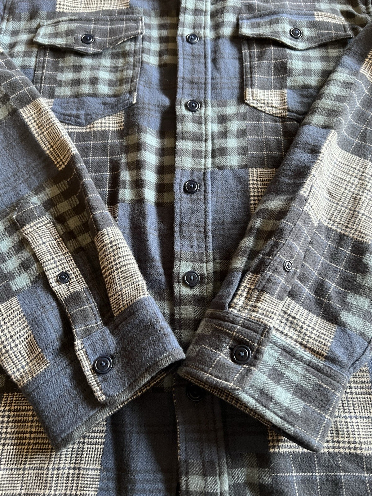 RAILS $148 Banton Blue Patchwork Button-Down Sz L… - image 6