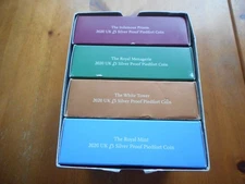 2020 UK The Tower of London Coin Collection Silver £5 Proof PIEDFORT Lot # 71