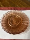 6 Vintage Jeanette Pink Sierra Depression Glass Pinwheel Design 5 1/2 " Saucers