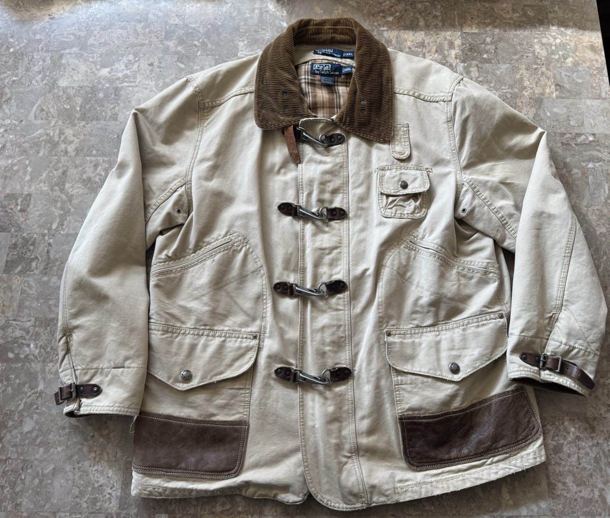 Vintage 90's Polo Ralph Lauren Fireman Jacket Mens 2XL Canvas