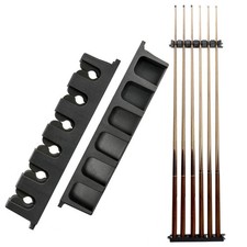 CR1 Black Pool Cue Holder, Wall Mount Pool Stick Rack for 6 Cues Stick Storag...