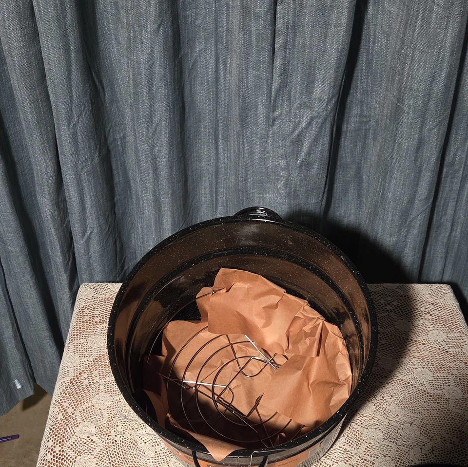 Olla de 8 piezas esmaltada para baño de agua con kit de enlatado y estante. Cañón Foto 2 de 4