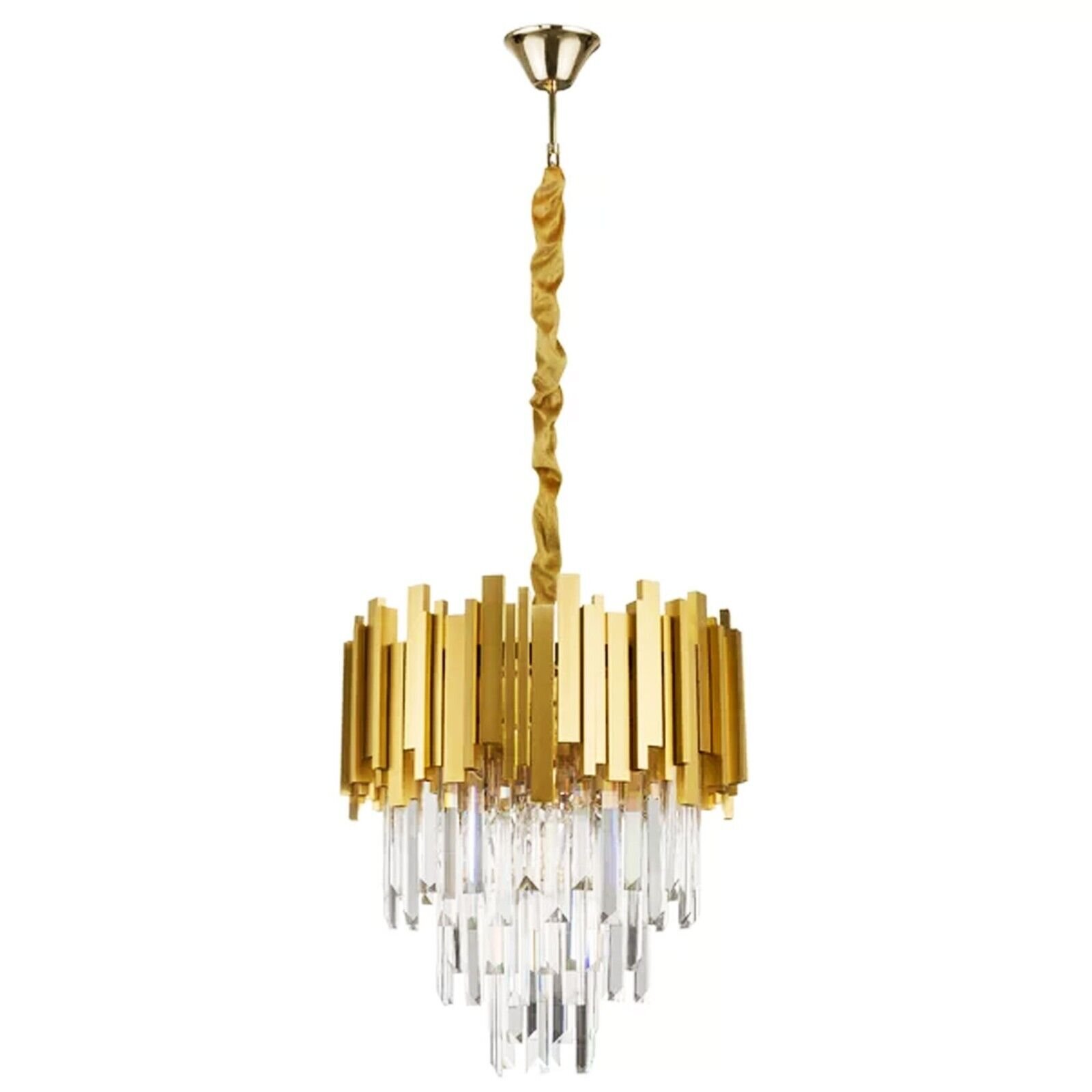 Modern Gold Crystal Chandelier Light Luxury Living Ceiling Pendant Lamp