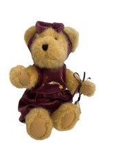 Vtg Boyds Bear 10-Inch Sydney G Bearsmark Stuffed Brown Teddy Bear Purple Star