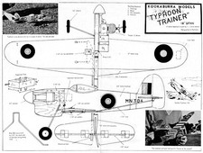 Kookaburra Hawker Typhoon all sheet control line model plan