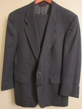 Hart Schaffner Marx Suit Mens Two Piece Jacket 38R Pants W31 Dark Gray Pure Wool