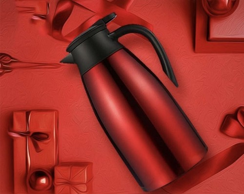 Thermos da 1,6 l, in acciaio inox, a doppia parete, per caffè, tè, bevande - Foto 2 di 2