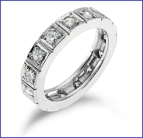 Wunderschöner 1,50ct F/G VS Diamant Wed & Anniv Band PLATIN; robuste Gregorio Konstruktion - Bild 1 von 3